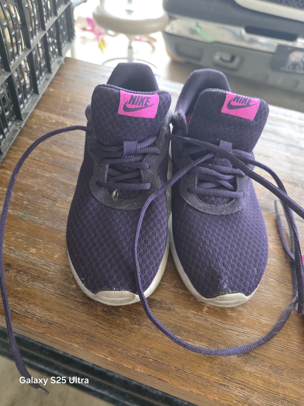 Nike Women’s Purple Mesh Running Shoes with Pink Logo